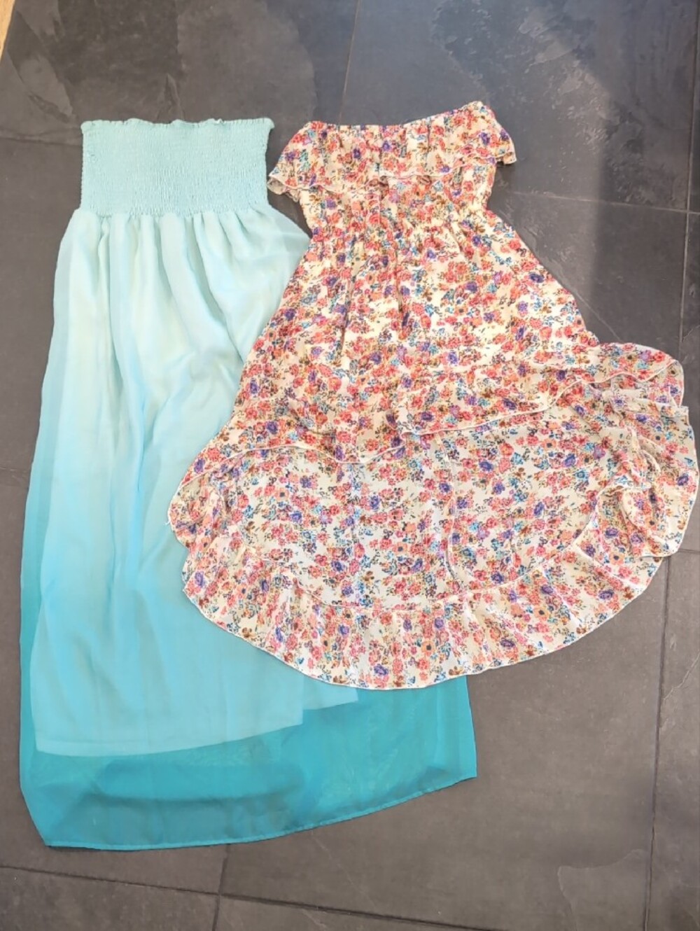 Ardene Light Aqua Smocked Waist Maxi Skirt